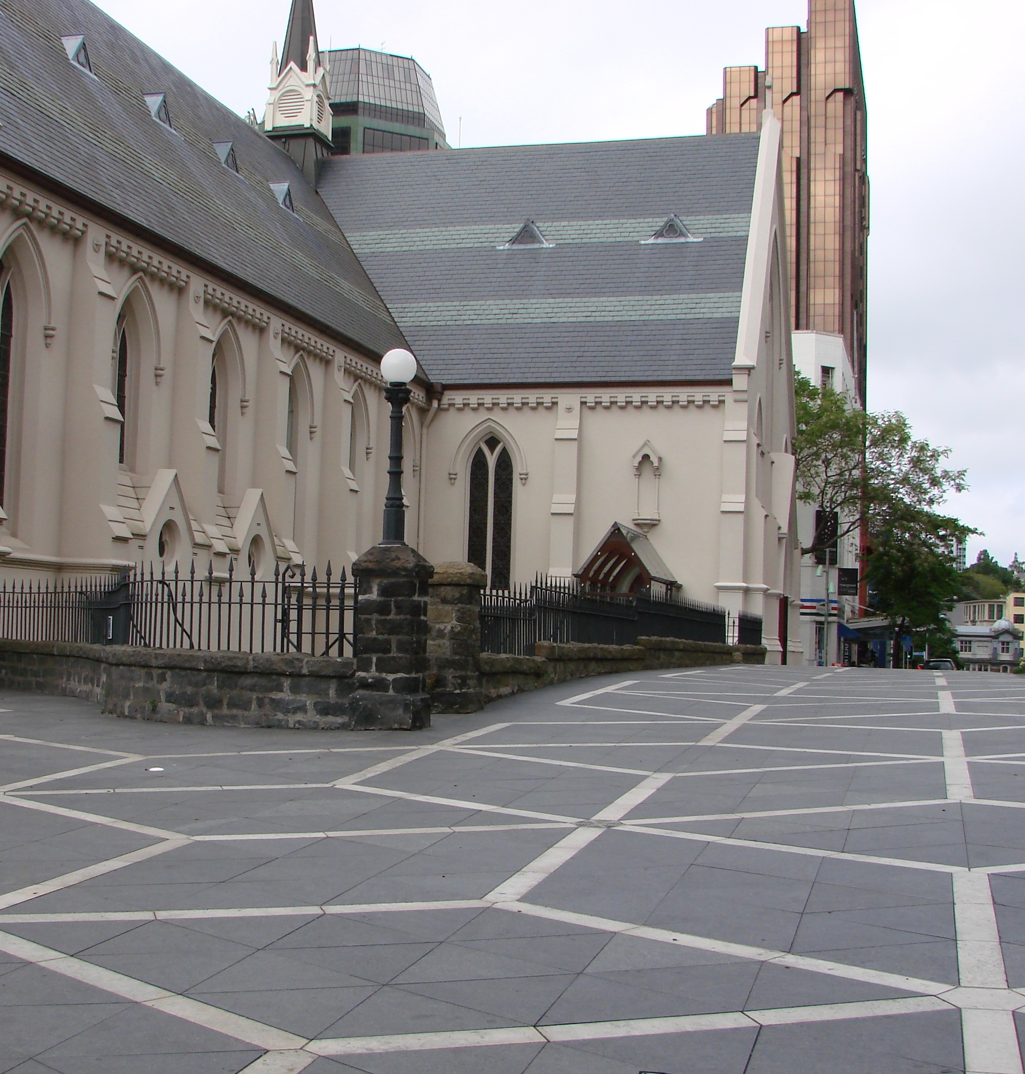 St Patricks Square Auckland - Basalt and Jura Limestone Paving